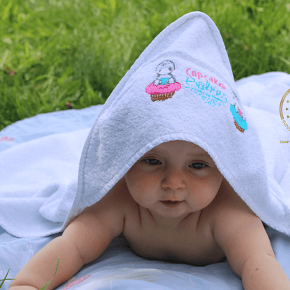 Special Pack : Inflatable Small Bath for babies from birth up to 1 year + inflator + bath Cape + duck - Cupcake Babies Europe